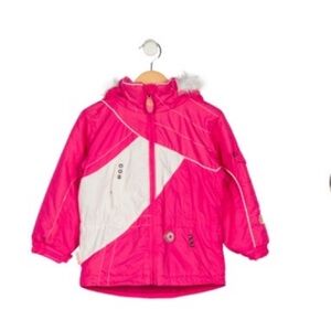 Obermeyer Pink and White Kids Puffer Jacket